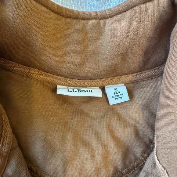 LLBean 1/4 Zip Quilted Sweatshirt, S Brown - Picture 5 of 5
